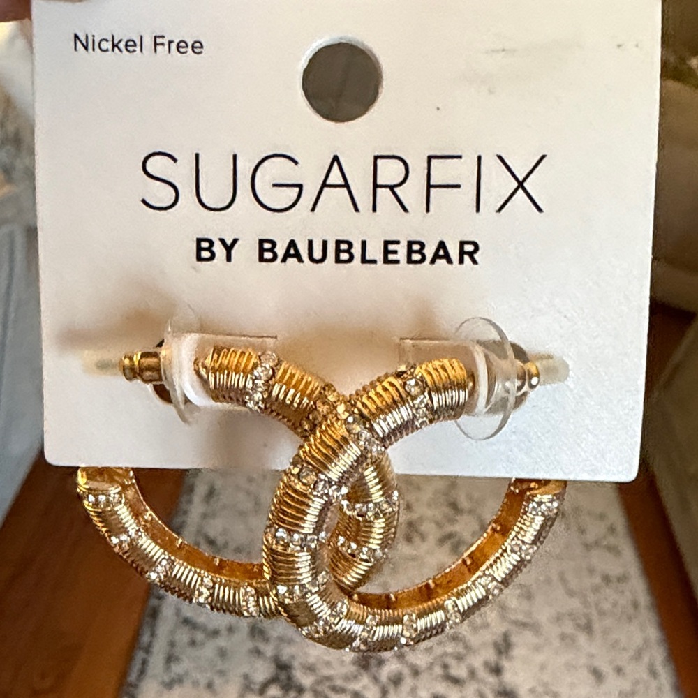 BaubleBar Gold and Silver Hoop Earrings
